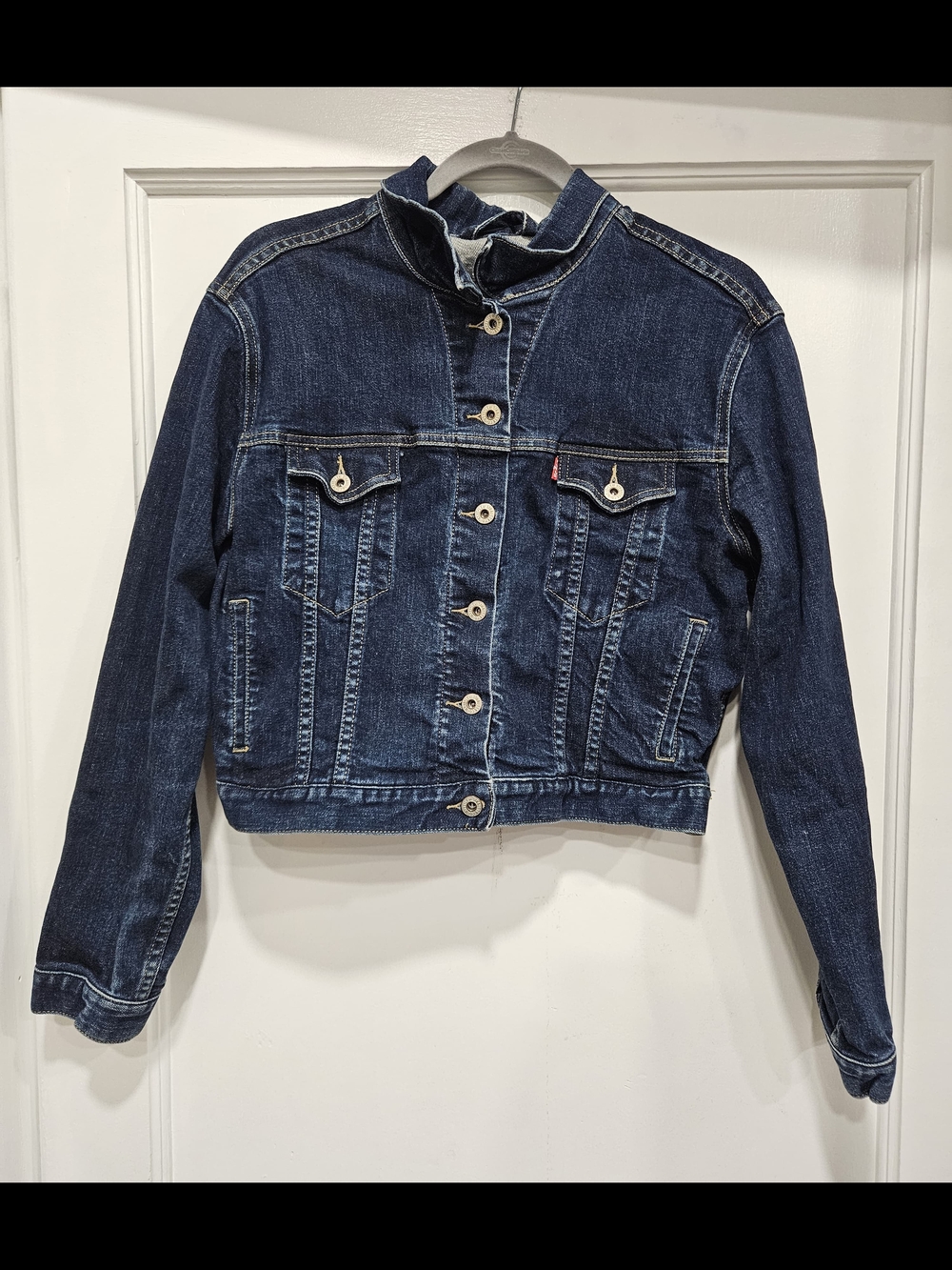 Levi's Dark Indigo Cropped Denim Jacket